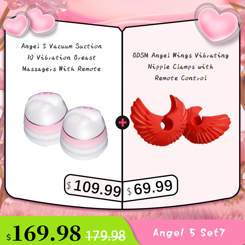 Angel 5 Vacuum Suction 10 Vibration Breast Massagers With Remote (A Pair) - Image 22
