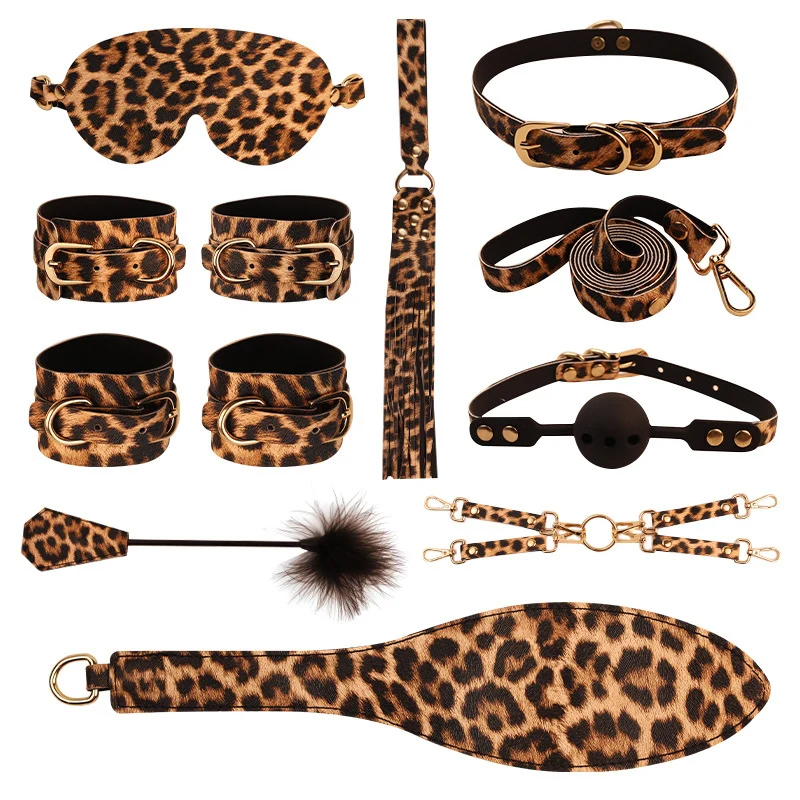 BDSM Kit 10PCS Restraints Foreplay Leather Bondage Set for Couples - Image 6