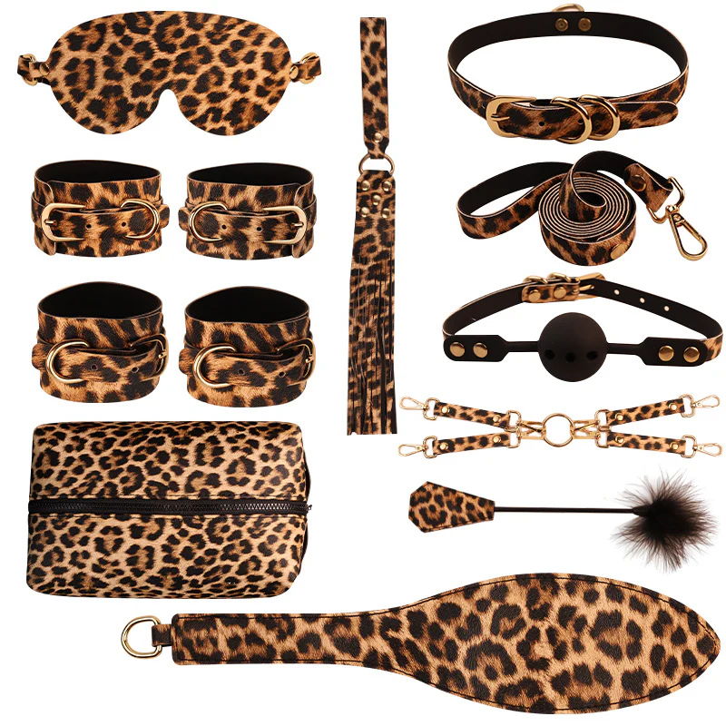 BDSM Kit 10PCS Restraints Foreplay Leather Bondage Set for Couples - Image 7
