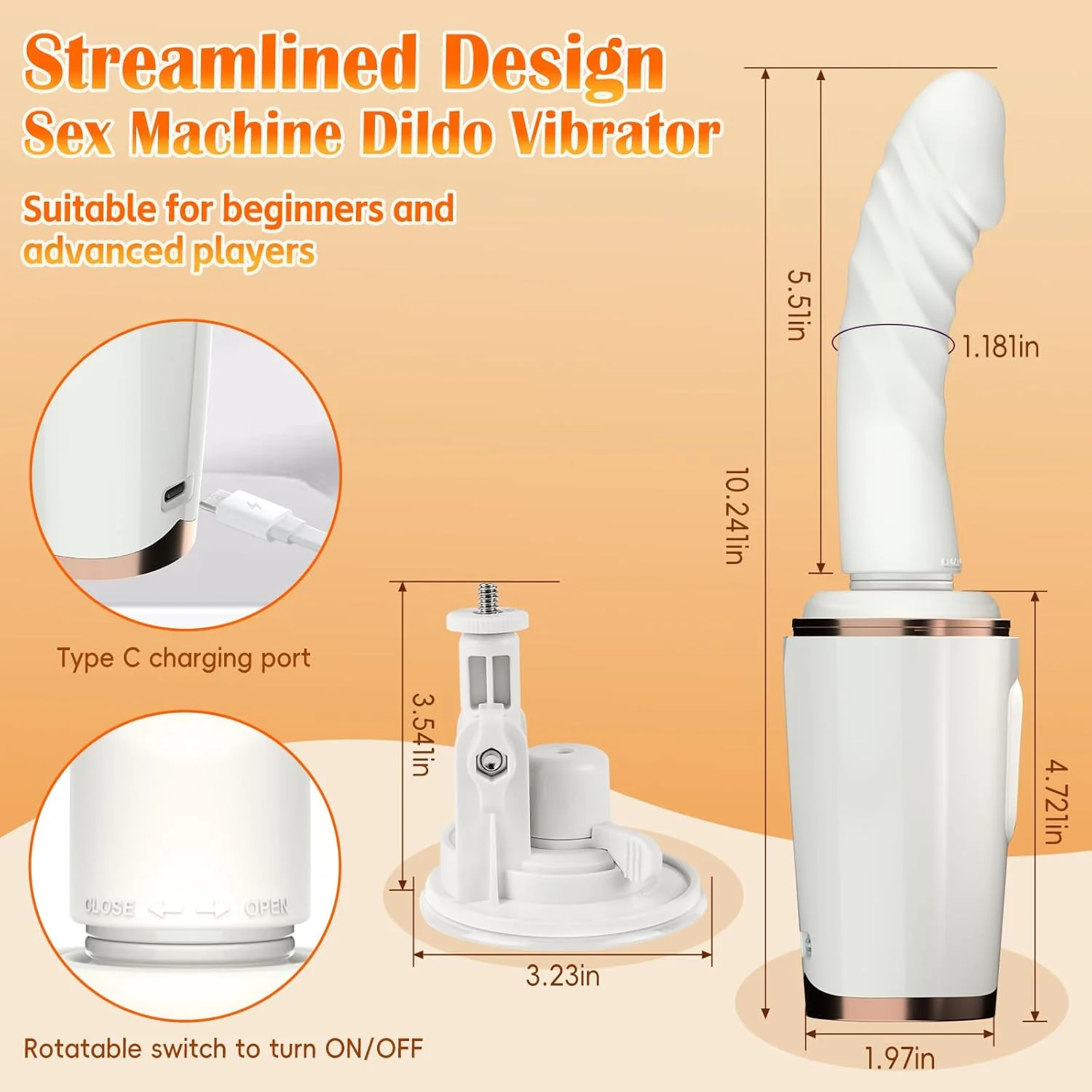 Honey 7 Thrusting Heating Sex Machine Vibrator with Sucker - Image 6
