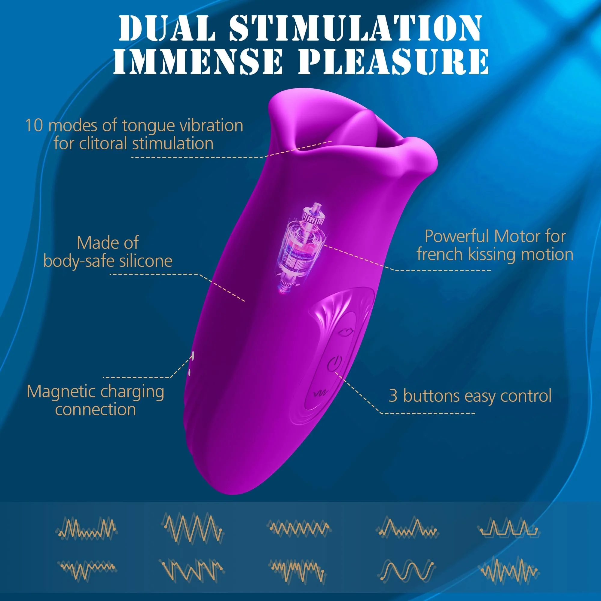 Rose Muncher 10 Biting & 10 Vibrating Modes Stimulate Nipple Clitoral Women Vibrator - Image 8