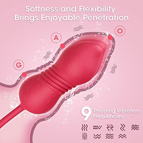 Rose Toy Vibrator Female Telescopic Egg Jumping Tongue Licker Sex Toys - Image 3