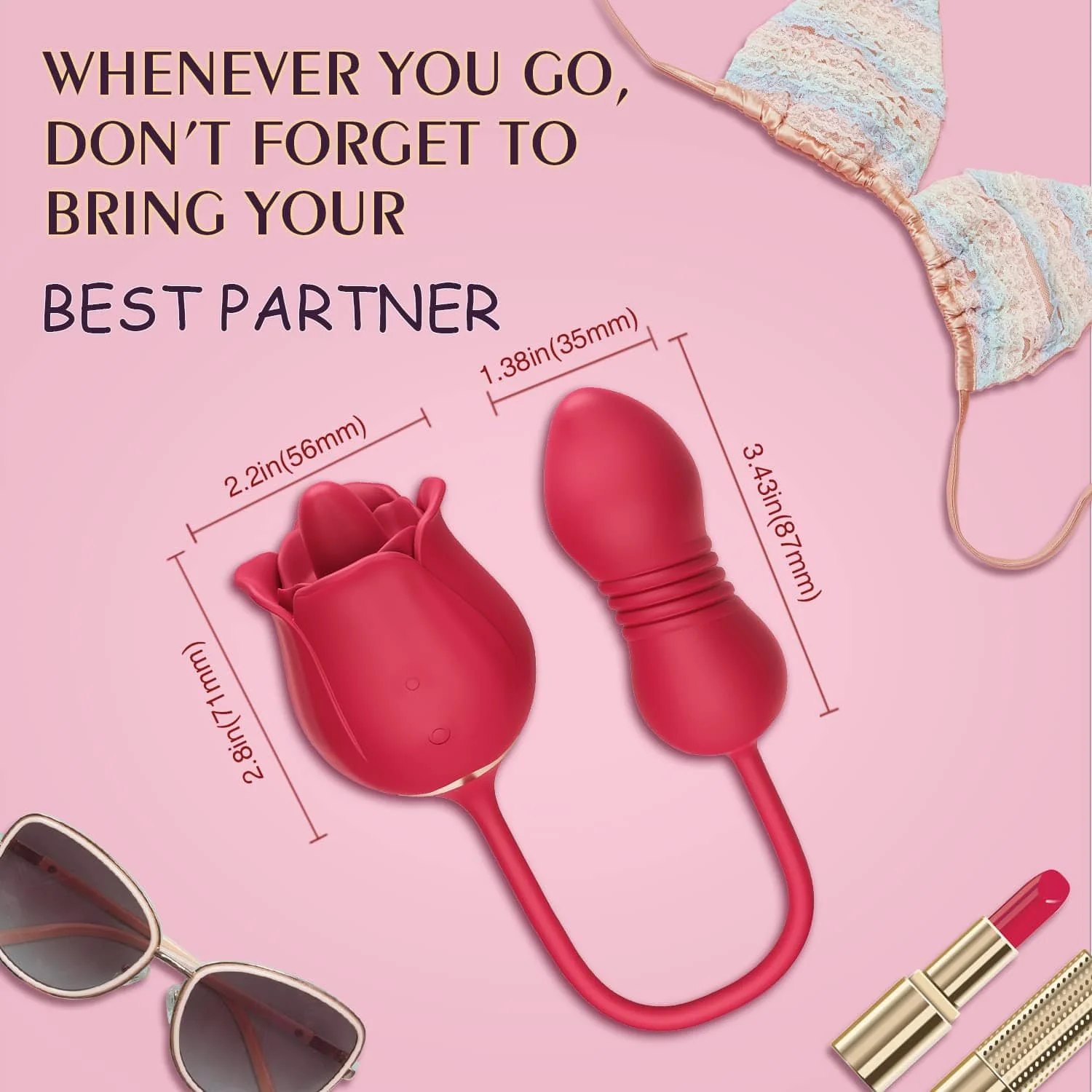 Rose Toy Vibrator Female Telescopic Egg Jumping Tongue Licker Sex Toys - Image 5
