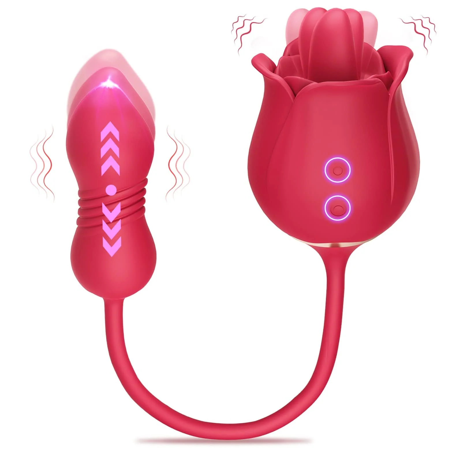 Rose Toy Vibrator Female Telescopic Egg Jumping Tongue Licker Sex Toys - Image 8
